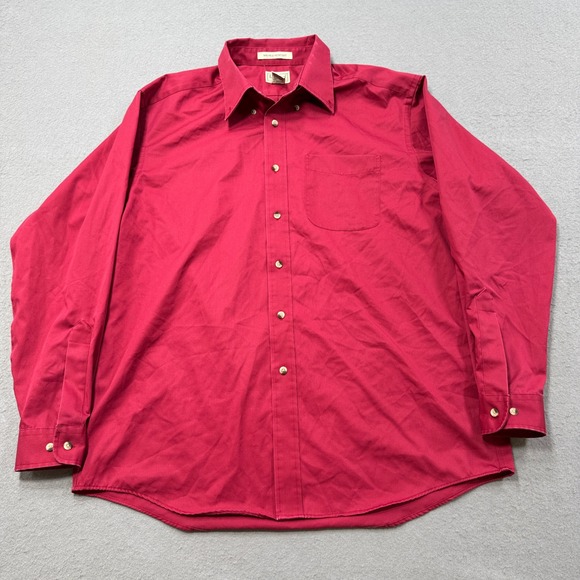 L.L. Bean Other - LL Bean Button Down Shirt Men's Large Red Wrinkle Resistant Long Sleeve Y2K